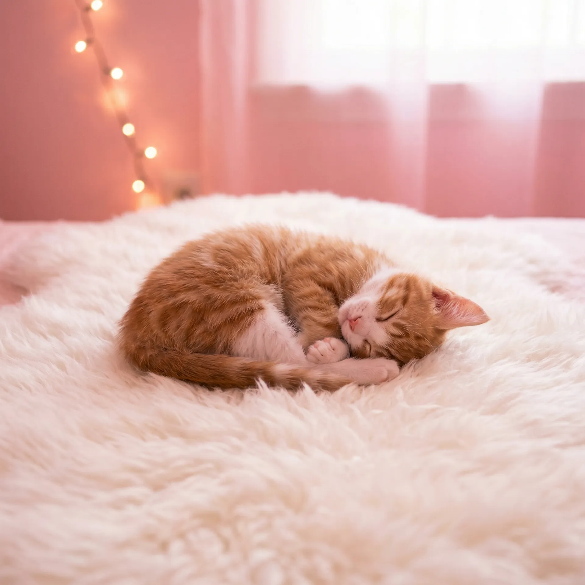 小猫蜷成一团入睡 - 一小时僵尸